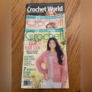 Set of 3 Crochet pattern magazines
